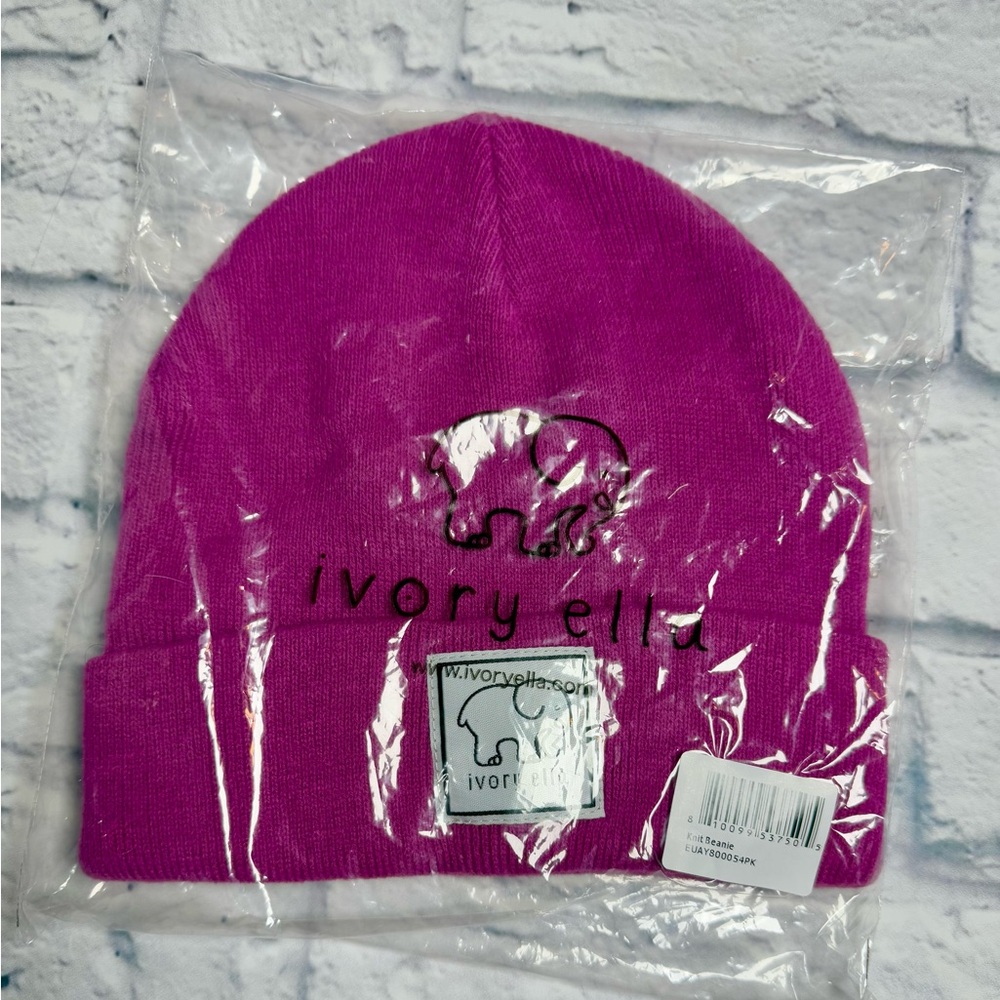Ivory Ella Fuchsia Knit Beanie